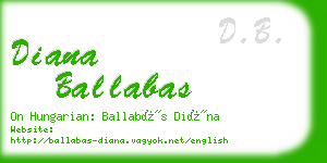 diana ballabas business card